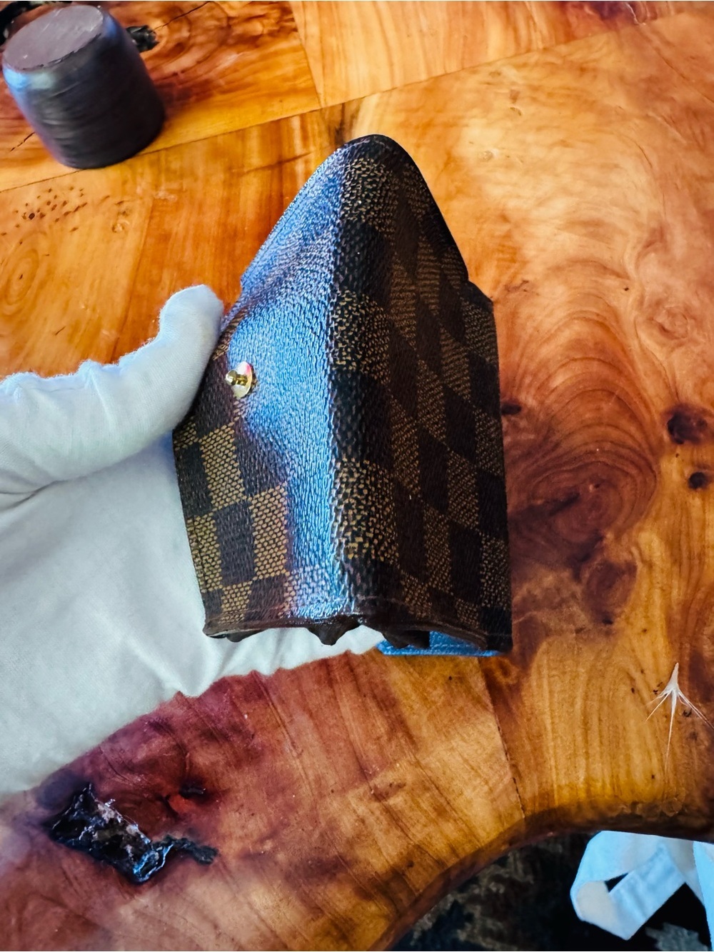 Louis Vuitton Damier Porte Monnaie Plat Coin Purse Wallet Brown - Picture 7 of 16